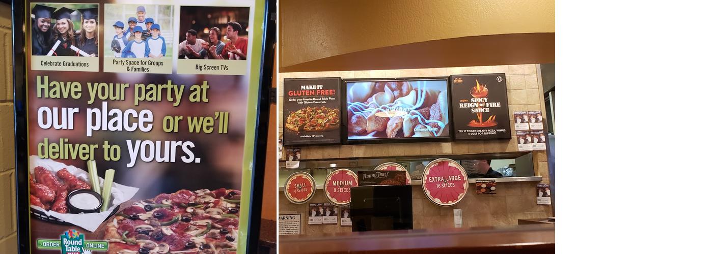 Round Table Pizza Menu