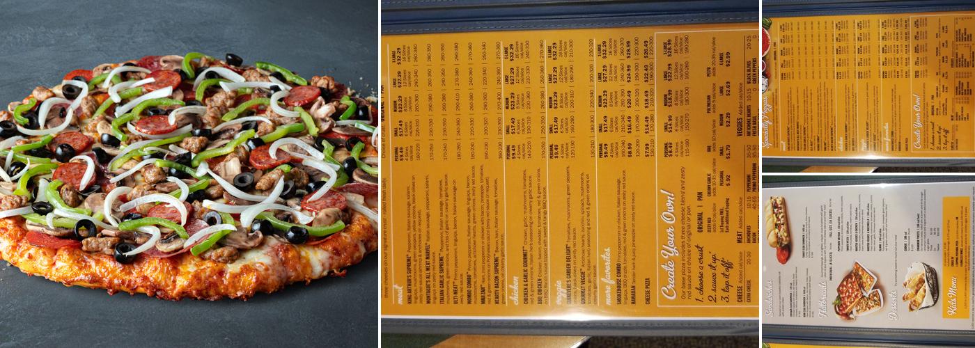 Round Table Pizza Menu