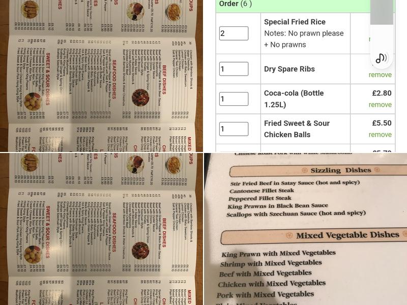 The Dragon House Menu