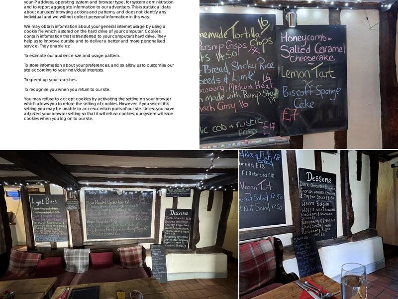 The Three Horseshoes, North Cove Menu