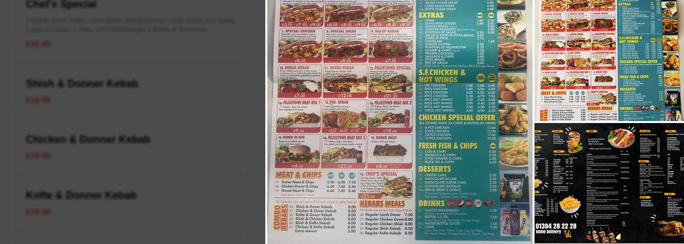 Felixstowe Grill Menu