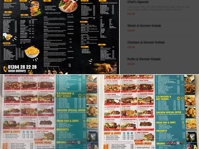 Felixstowe Grill Menu