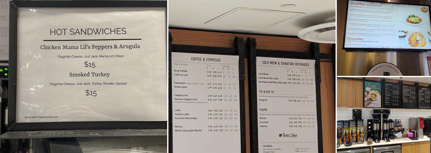 Peet's Coffee Menu
