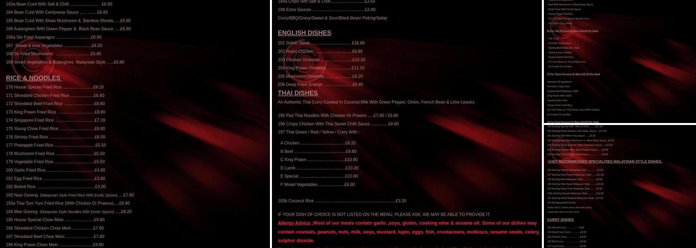 Mr Woo's Chinese Menu