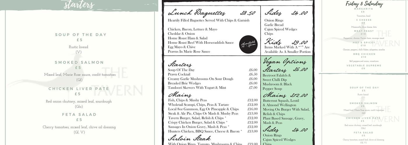 Tavern Menu