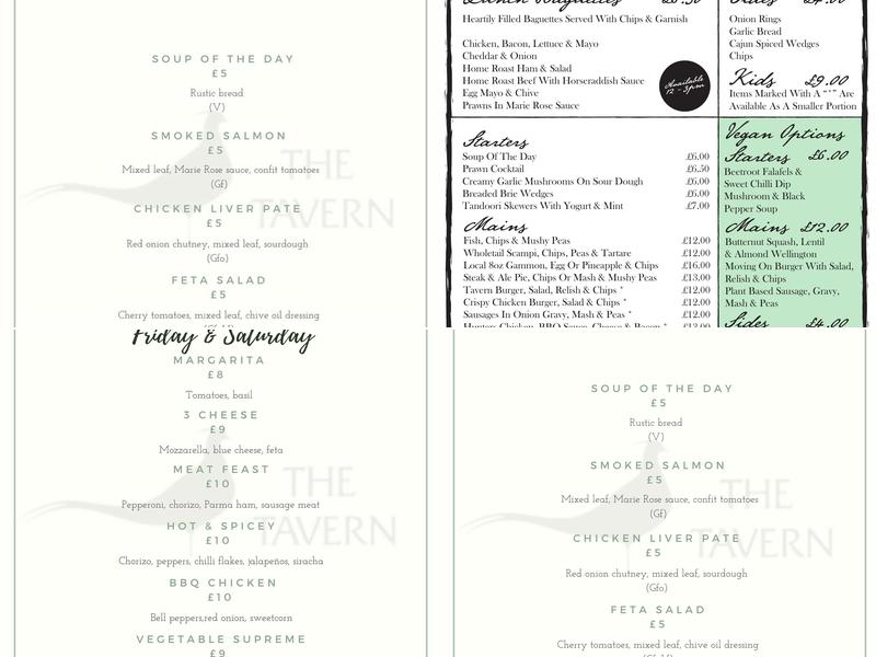 Tavern Menu