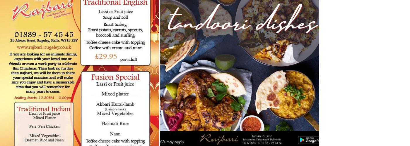 Rajbari Indian Cuisine Menu