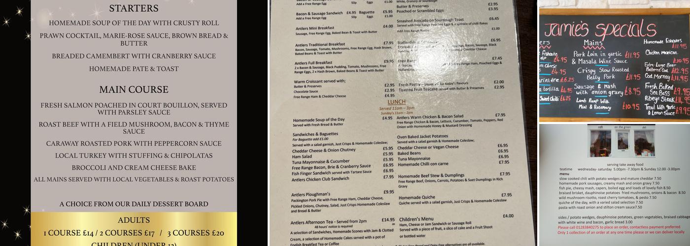 The Crown Abbots Bromley Menu