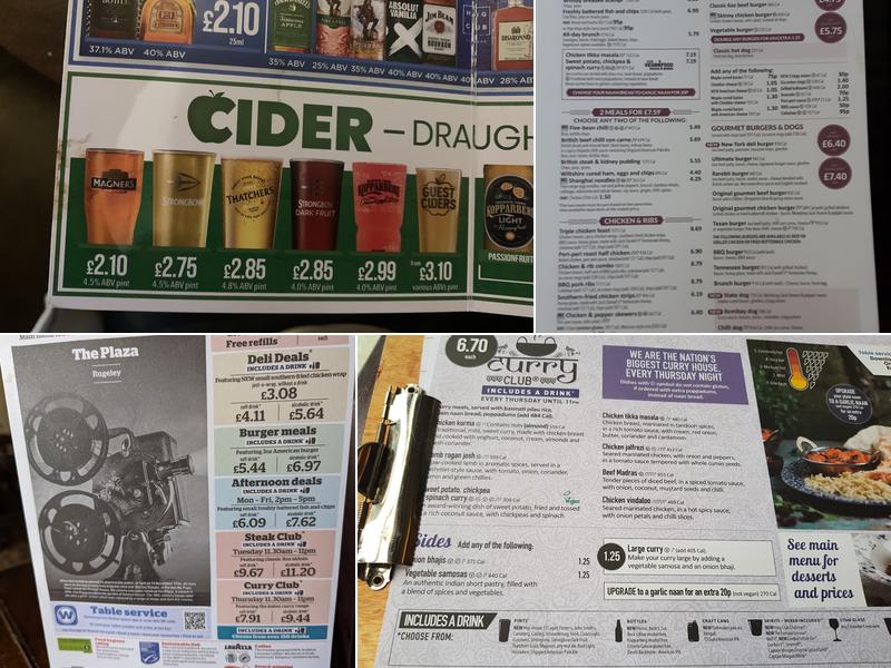 The Plaza - JD Wetherspoon Menu