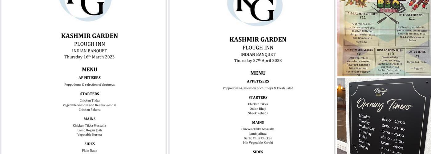 The Plough Inn Menu