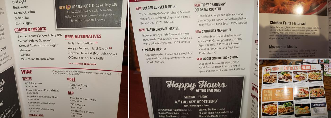 99 Restaurants Menu