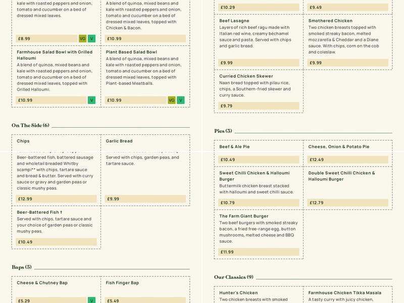 Monk's Bridge Farm - Dining & Carvery Menu