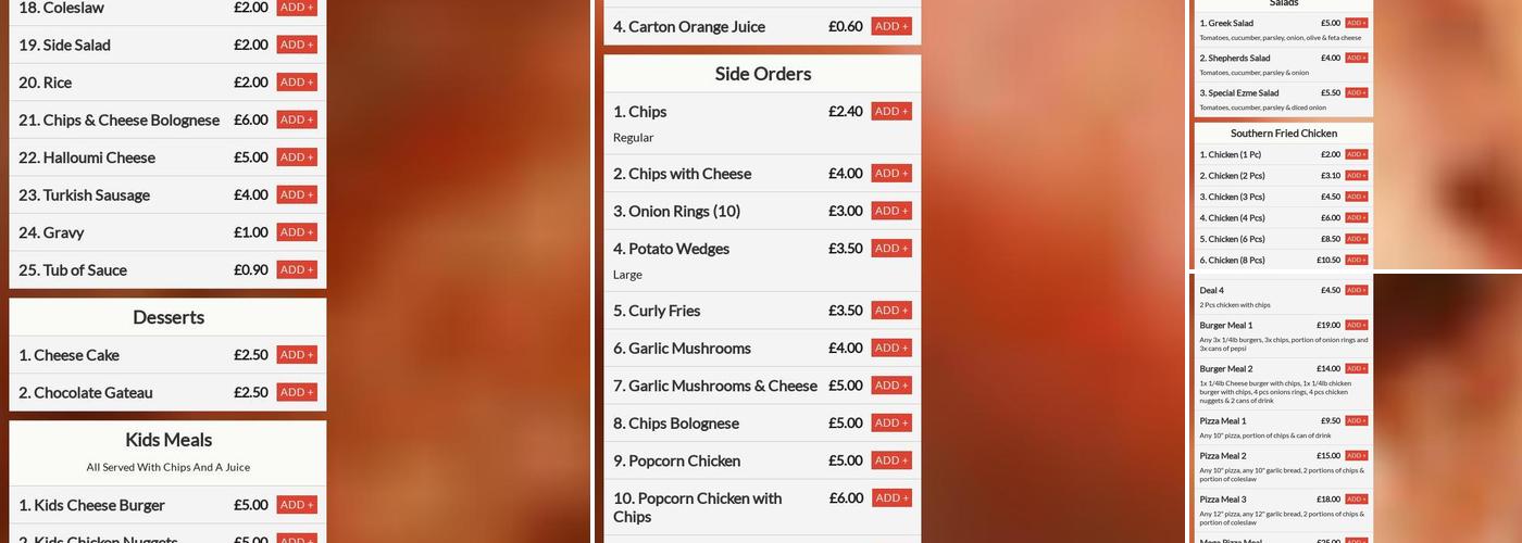 Pizza Palace Wombwell Menu