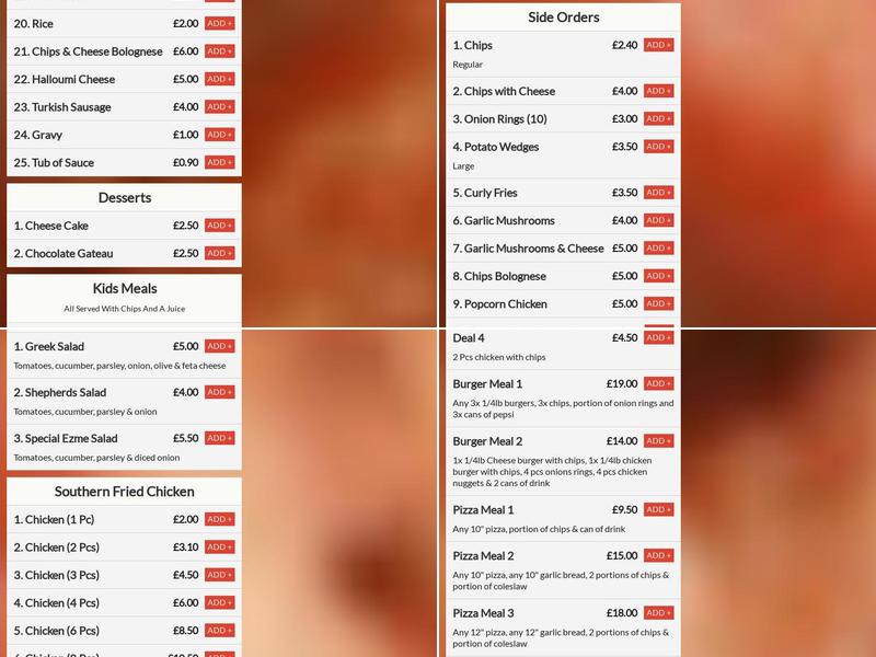 Pizza Palace Wombwell Menu