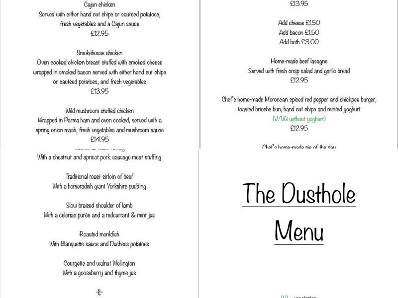 The Dusthole Menu