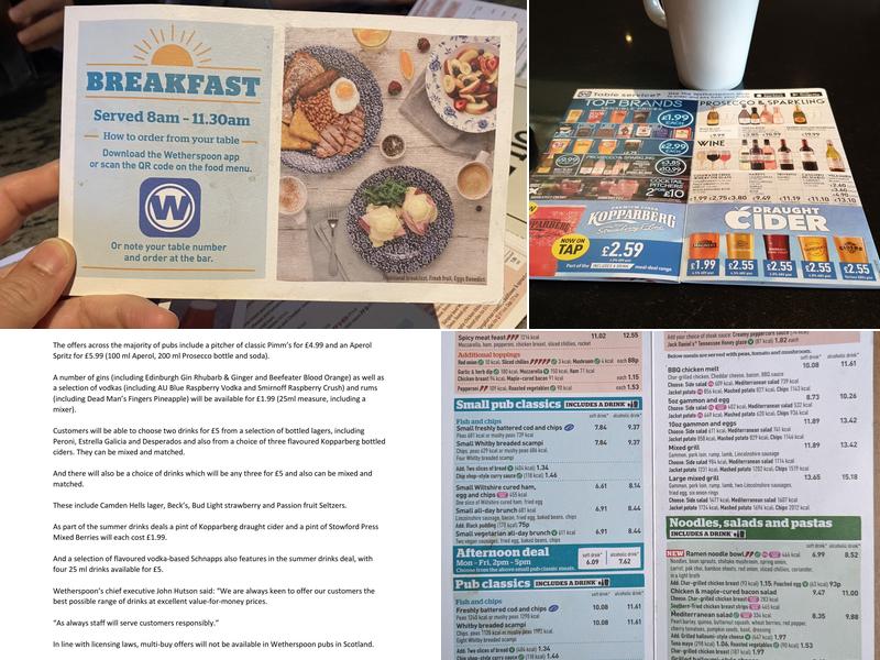 The Quarter Jack - JD Wetherspoon Menu