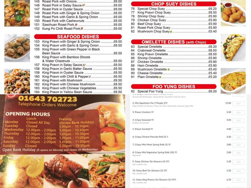 GOLDEN HOUSE Chinese Restaurant And Takeaway - Menu