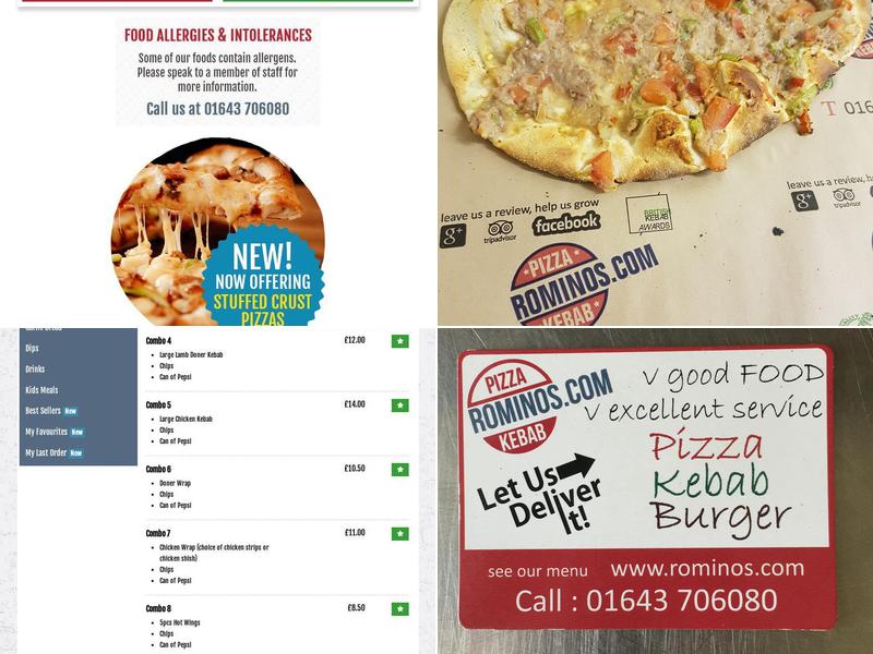 Rominos Pizza & Kebab Menu