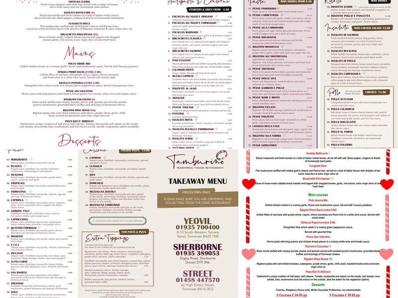 Tamburino Village Menu