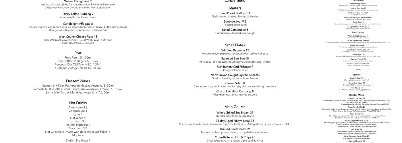 Candlelight Inn Menu