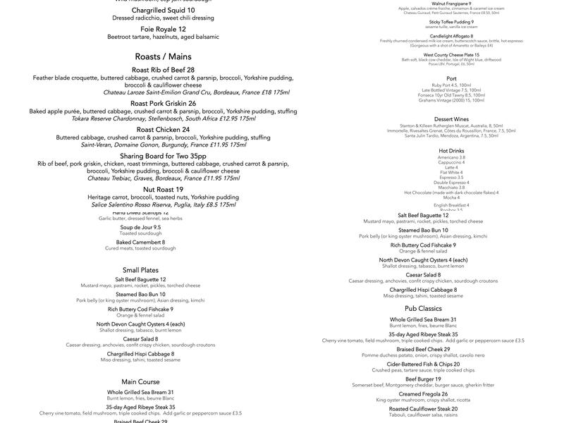 Candlelight Inn Menu