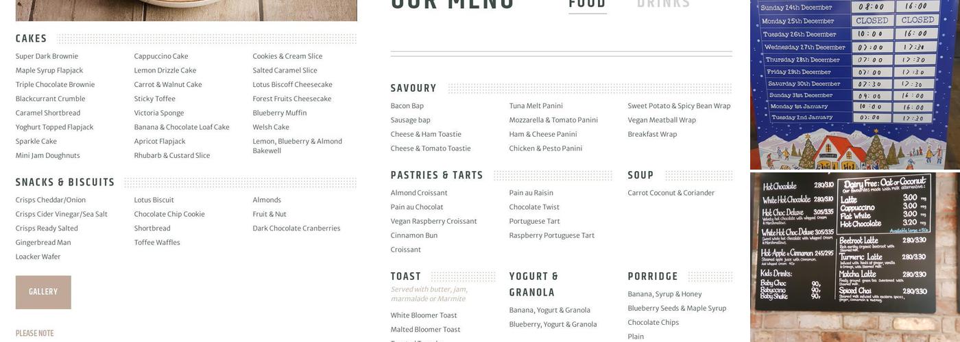 Coffee#1 Clevedon Menu