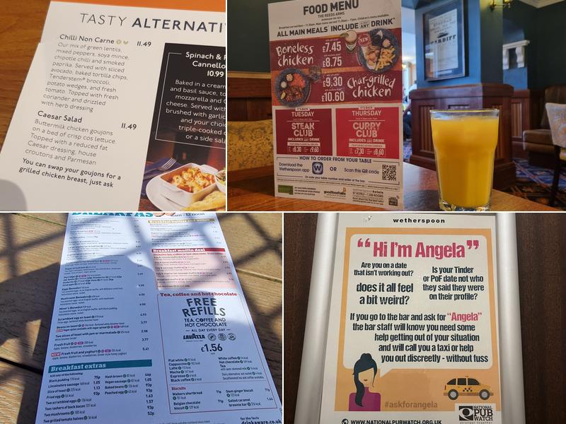 The Reed's Arms - JD Wetherspoon Menu