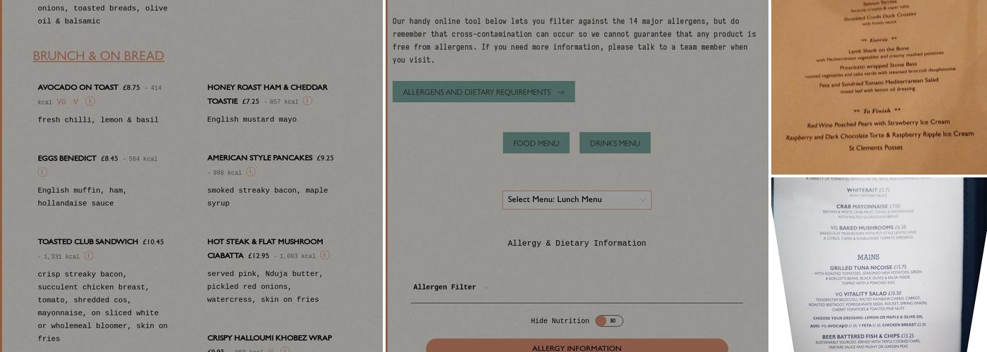 Hall & Woodhouse Portishead, Bristol Menu