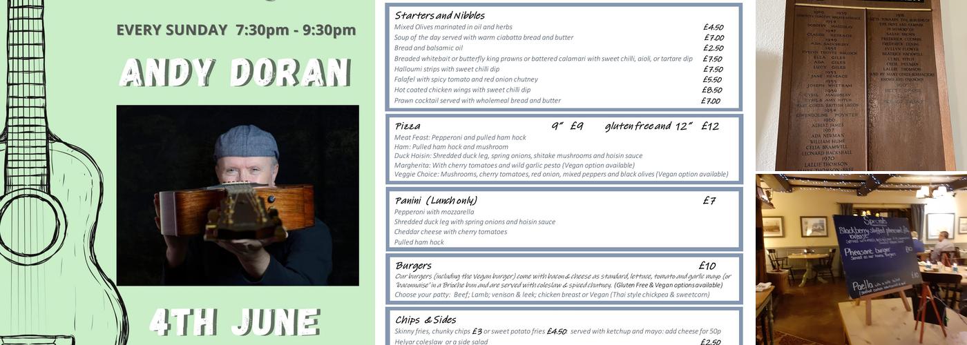 The Helyar Arms Menu