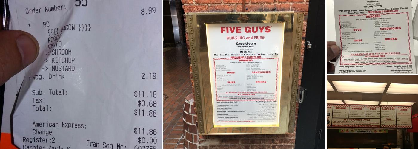 Five Guys Menu