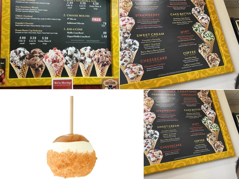 Cold Stone Creamery Menu