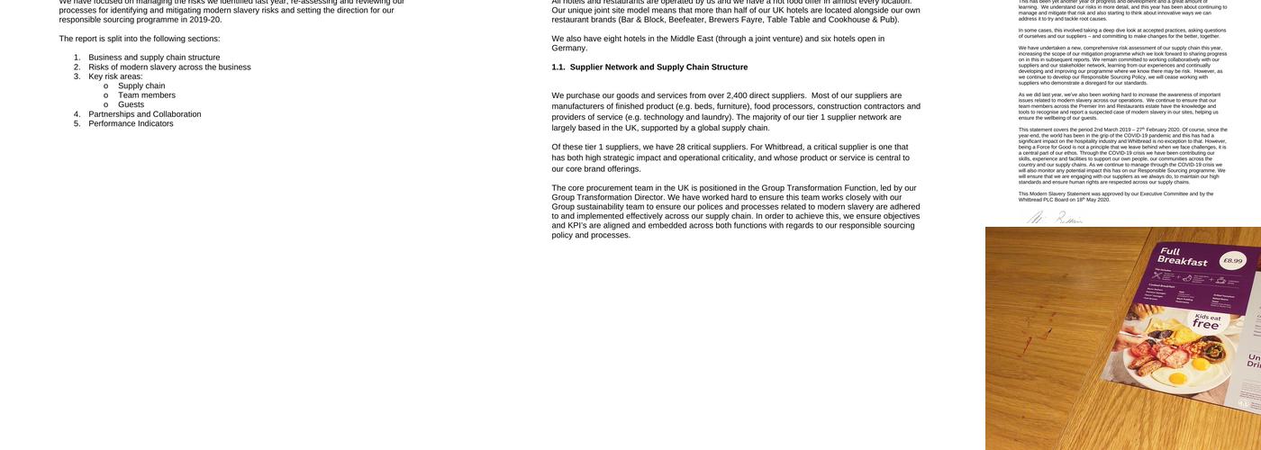 Premier Inn Yeovil Town Centre hotel Menu