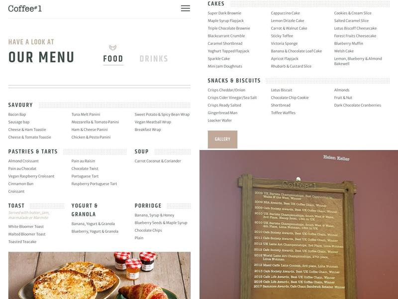 Coffee#1 Yeovil Menu