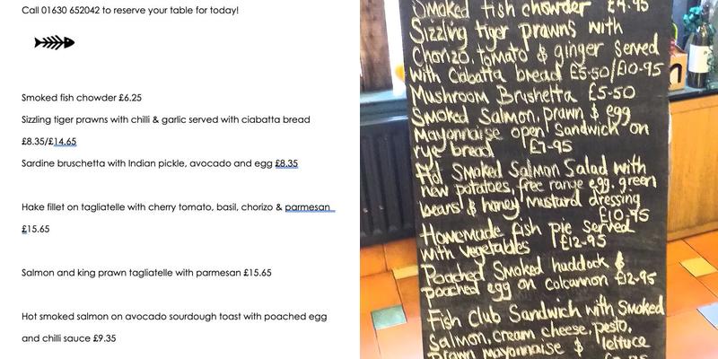 Jones's Coffee House Menu