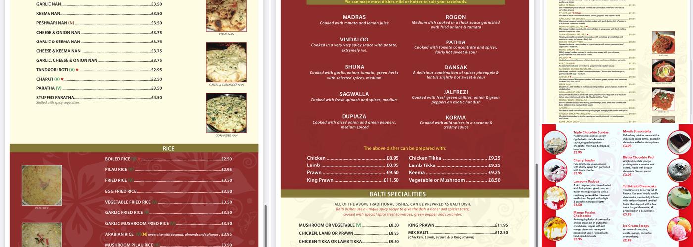 Oruna Cuisine Menu