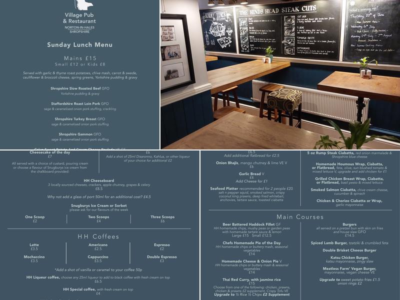 The Hinds Head Menu
