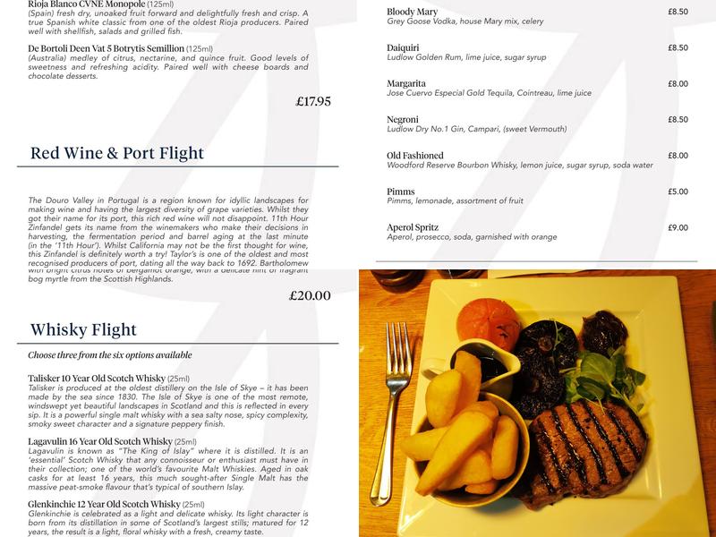 The Clive Arms, Bromfield Ludlow Menu