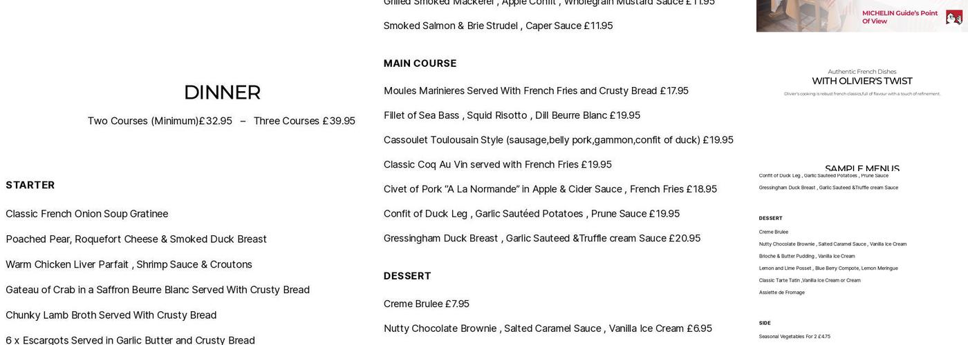 The French Pantry Menu