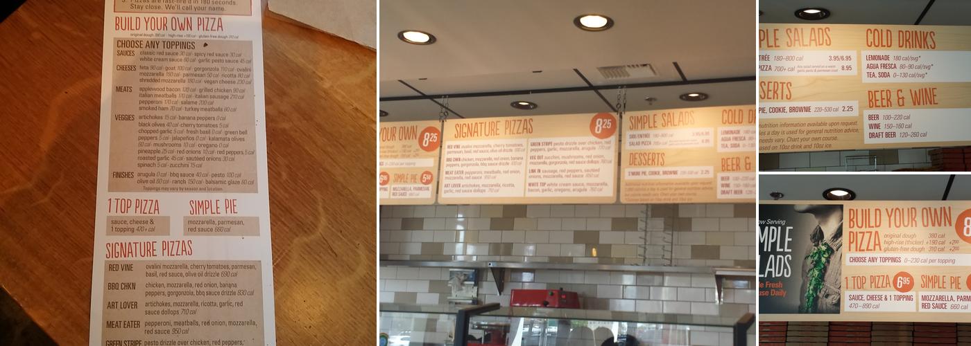 Blaze Pizza Menu
