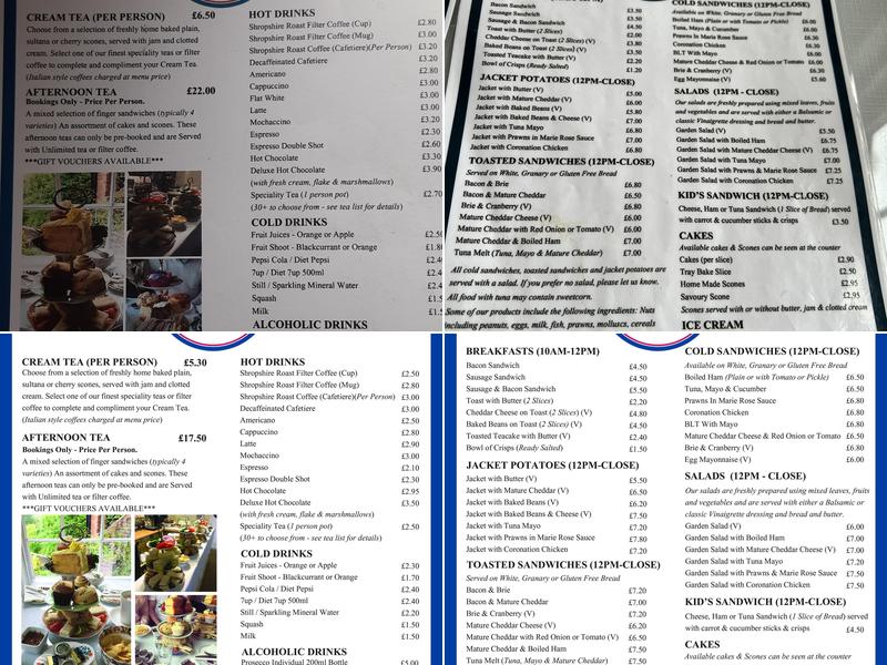 The Winding House Tea Rooms Menu