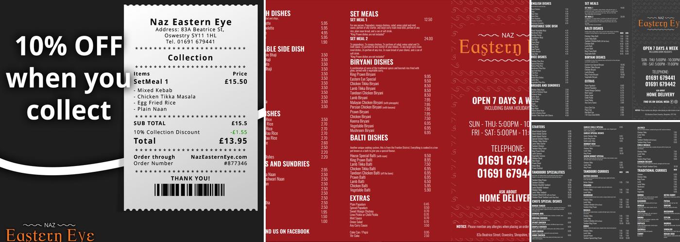 Naz Eastern Eye Menu