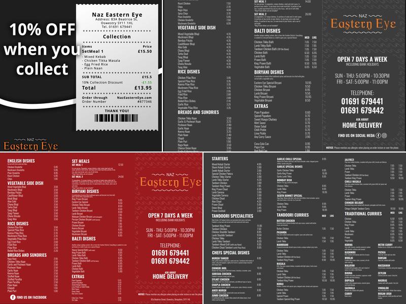 Naz Eastern Eye Menu