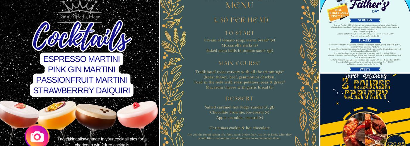 The King Alfred's Head Menu