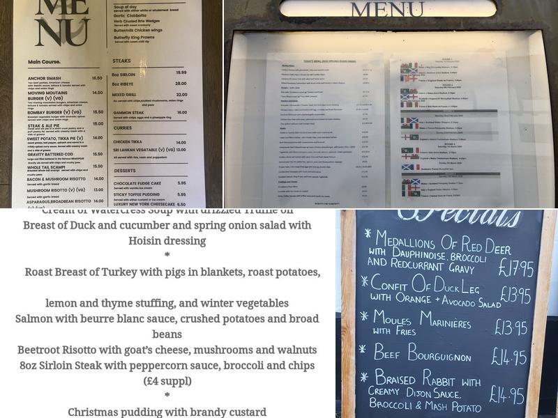 The Anchor Pub and Restaurant Menu