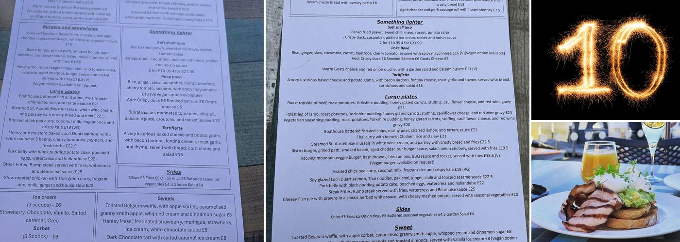 Bistro at The Boathouse Menu