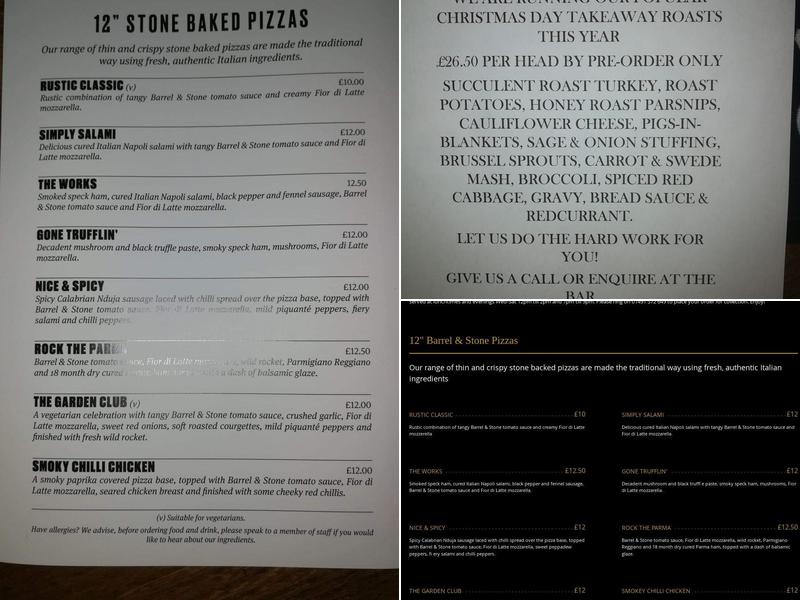 Row Barge Menu