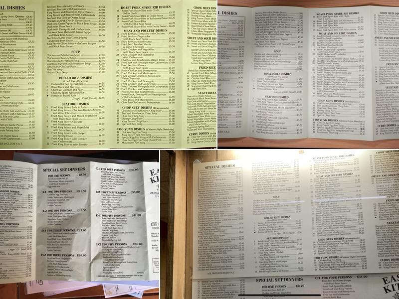 Eastern Kitchen Menu