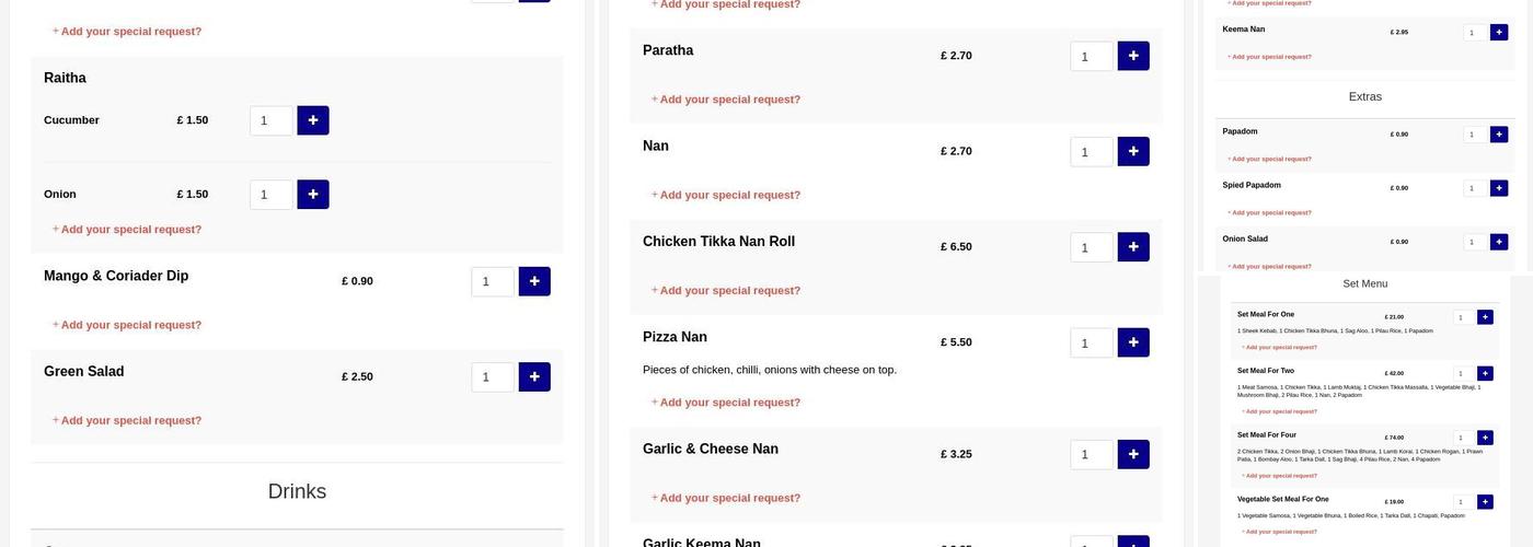 Mohan Tandoori Take Away Menu