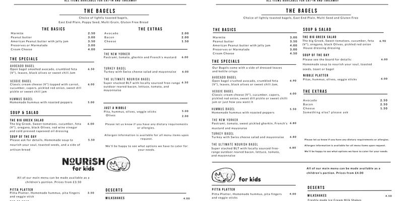 Cornerstone Arts Centre Menu