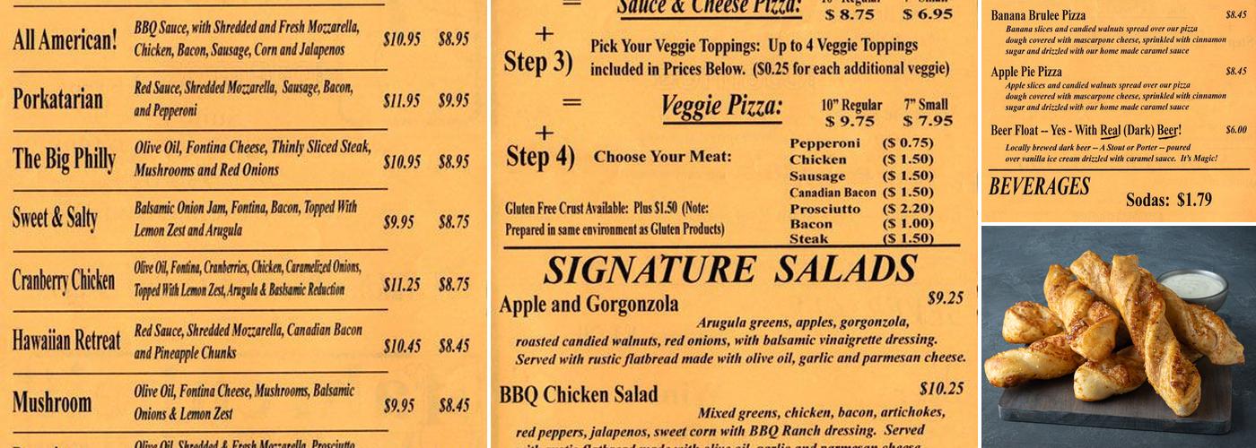 Round Table Pizza Menu